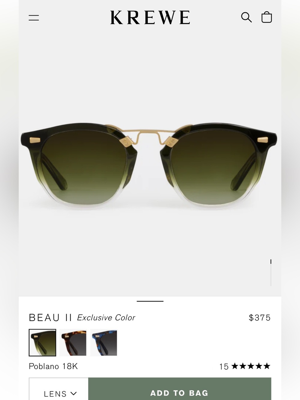 KREWE BEAU II - Poblano 18k Sunglasses - Picture 8 of 8